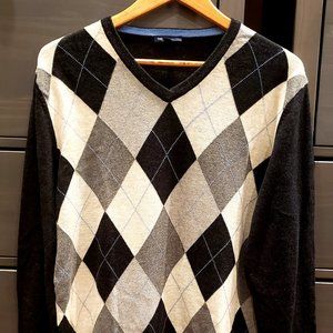 GAP Argyle sweater (blue, white, light bl) (Med)